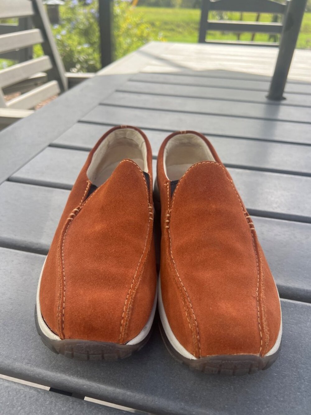 L.L. Bean Women Suede Leather Slip-On Moc Loafer Walking Shoes Size 7.5M